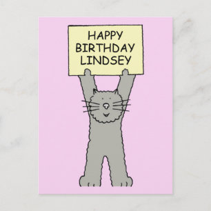 Gelukkige Verjaardag Lindsey Carton Cat Briefkaart