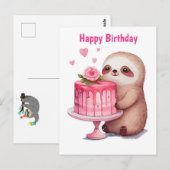 Gelukkige Verjaardag Luiaard Briefkaart (Voorkant / Achterkant)