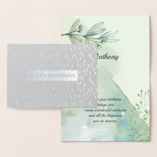 Gelukkige verjaardag. Luxe echte Folie | Waterverf Folie Kaarten