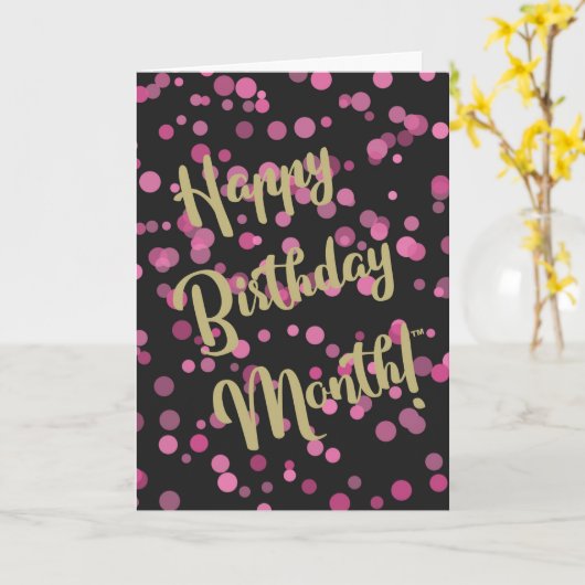 Gelukkige Verjaardag Maand Bubbels Kaart (Gele Bloem)