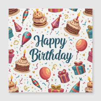 Gelukkige Verjaardag Magnetische Kaart met Ballonn