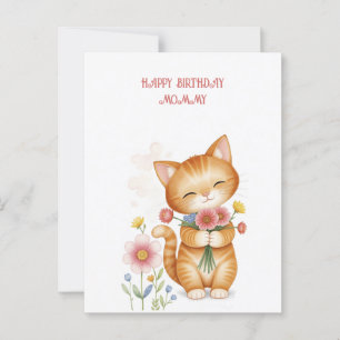 Gelukkige verjaardag mama kat briefkaart