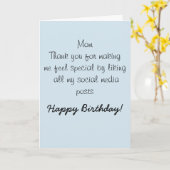 Gelukkige verjaardag mama Moeder Humor Grappig Kaart (Gele Bloem)