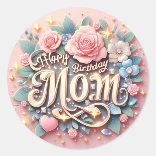 Gelukkige verjaardag mama sticker (Voorkant)