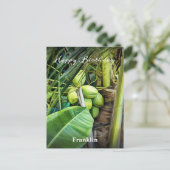 Gelukkige Verjaardag Mannen Kokosnoten Bomen Tropi Briefkaart (Staand voorkant)