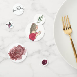 Gelukkige verjaardag meisje confetti