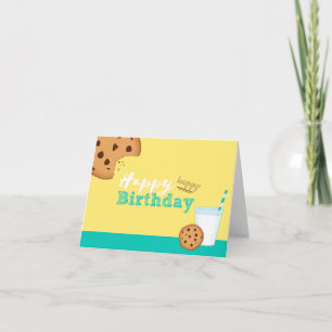 Gelukkige Verjaardag Melk en Chocolade Chip Cookie Kaart