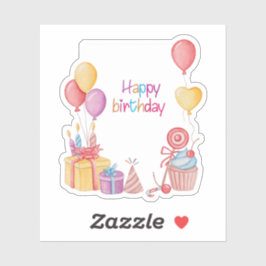 Gelukkige verjaardag met ballonnen sticker