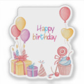 Gelukkige verjaardag met ballonnen sticker (Voorkant)