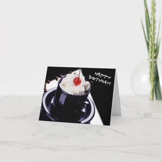 Gelukkige Verjaardag met een Cherry op Top Kaart (Voorkant)