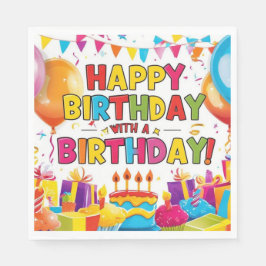 Gelukkige verjaardag met een verjaardag servet