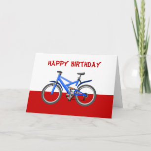 Gelukkige Verjaardag met fiets pushbike Kaart