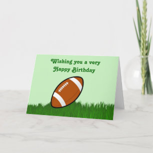 Gelukkige verjaardag met football op gras kaart