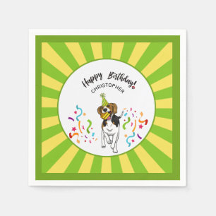 Gelukkige Verjaardag met je Beagle Dog Buddy Party Servet