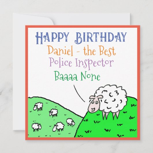 Gelukkige Verjaardag met Leuke Schaap Ontwerp Illu Kaart (Voorkant)