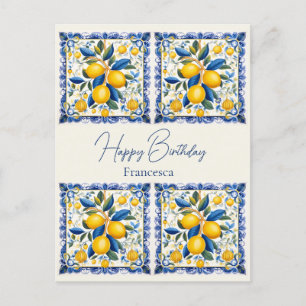 Gelukkige Verjaardag Met Naam💛💚 Mooie Azulejo Briefkaart