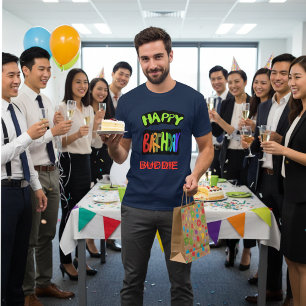 Gelukkige verjaardag met persoonlijke naam t-shirt