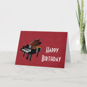 Gelukkige Verjaardag met piano ebbenhout en ivoor Kaart