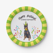 Gelukkige verjaardag met uw Doberman Dog Party Papieren Bordje (Voorkant)