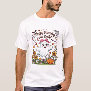 Gelukkige verjaardag mevrouw Emily Halloween Geest T-shirt