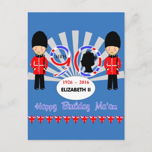 Gelukkige Verjaardag Mevrouw Koningin Elizabeth II Briefkaart (Voorkant)