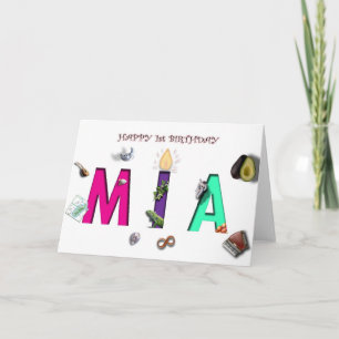 Gelukkige verjaardag Mia kaart