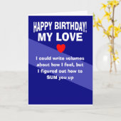 Gelukkige verjaardag mijn liefde kaart (Gele Bloem)