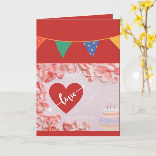 Gelukkige Verjaardag mijn liefde Kaart (Gele Bloem)