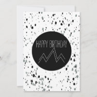 Gelukkige Verjaardag Minimalistische Zwarte en Wit