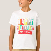 Gelukkige Verjaardag Moderne Speelse Leuke Eenvoud T-shirt (Voorkant)