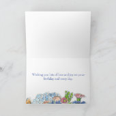 Gelukkige Verjaardag Moeder Daisy Hydrangea Rose B Kaart (Binnen)