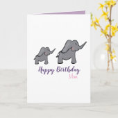 Gelukkige verjaardag moeder schattige olifant moed kaart (Gele Bloem)