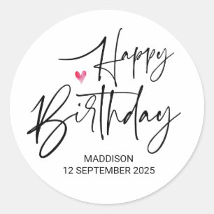 Gelukkige verjaardag Mooie feestcadeaus voor famil Ronde Sticker