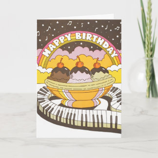 Gelukkige Verjaardag Muzikale Banaan Split Letterp Kaart