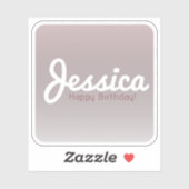 Gelukkige verjaardag,  naam | Roos Ombre Sticker (Vel)