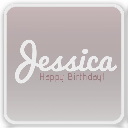 Gelukkige verjaardag,  naam | Roos Ombre Sticker (Voorkant)