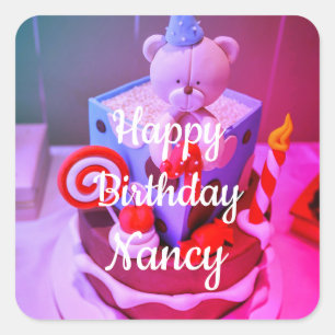 Gelukkige verjaardag Nancy Vierkante Sticker