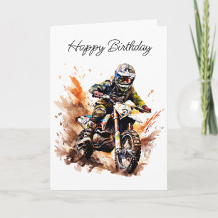 Gelukkige verjaardag neef   motorcrossfiets kaart
