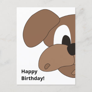 Gelukkige verjaardag Nieuwsgierige hond Briefkaart