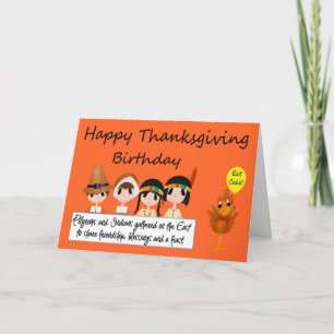Gelukkige verjaardag op Thanksgiving Wenskaart Feestdagen Kaart