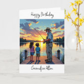 Gelukkige verjaardag opa gepersonaliseerd kaart (Gele Bloem)