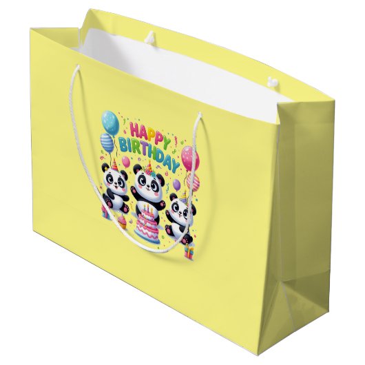 Gelukkige Verjaardag Panda's Groot Cadeauzakje (Achterkant Gekanteld)