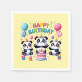 Gelukkige Verjaardag Panda's Servet (Voorkant)