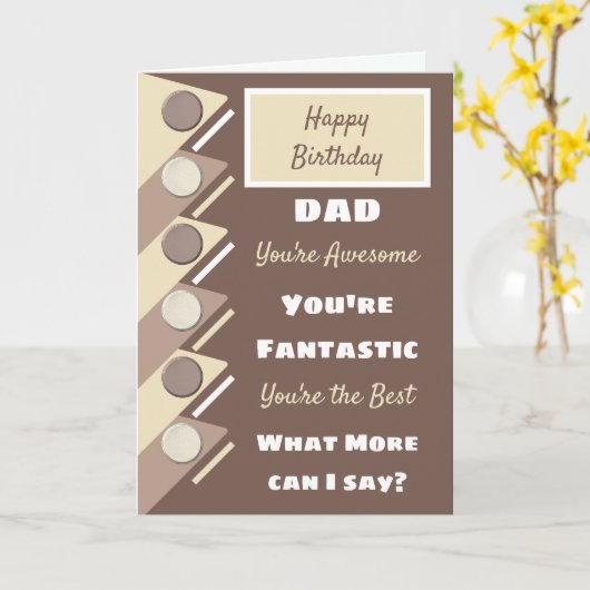 Gelukkige Verjaardag Pap je bent de beste bruine c Kaart (Gele Bloem)