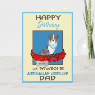 Gelukkige Verjaardag Papa Australian Shepherd Gepe Kaart