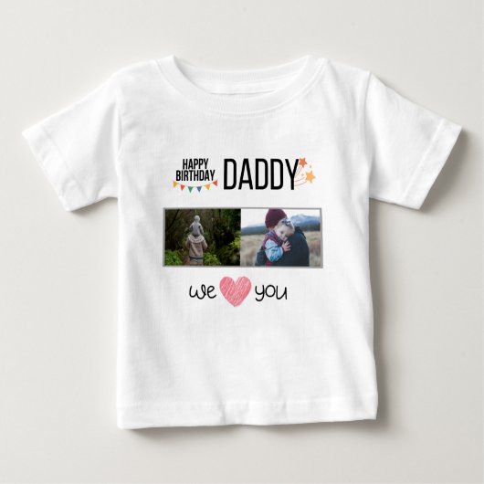 GELUKKIGE VERJAARDAG PAPA BABY KLEDING AANGEPASTE (Voorkant)