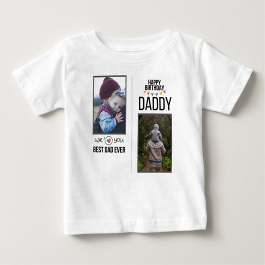 GELUKKIGE VERJAARDAG PAPA BABY KLEDING AANGEPASTE (Voorkant)