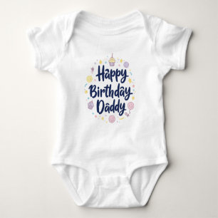 GELUKKIGE VERJAARDAG PAPA BABYKLEDING ROMPER