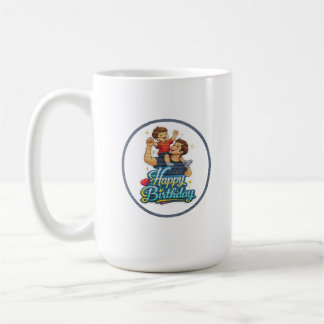 Gelukkige verjaardag papa en zoon koffiemok