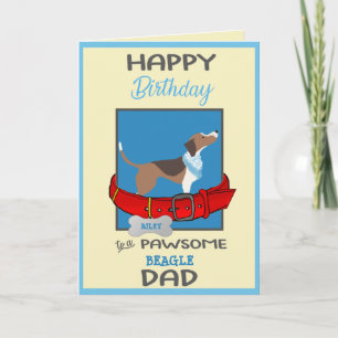 Gelukkige verjaardag papa van uw Beagle hond Kaart